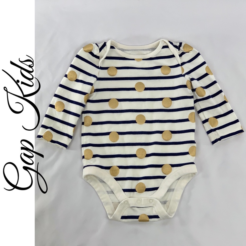 BABY GAP ONE PIECE STRIPED POLKA DOT LONG SLEEVE